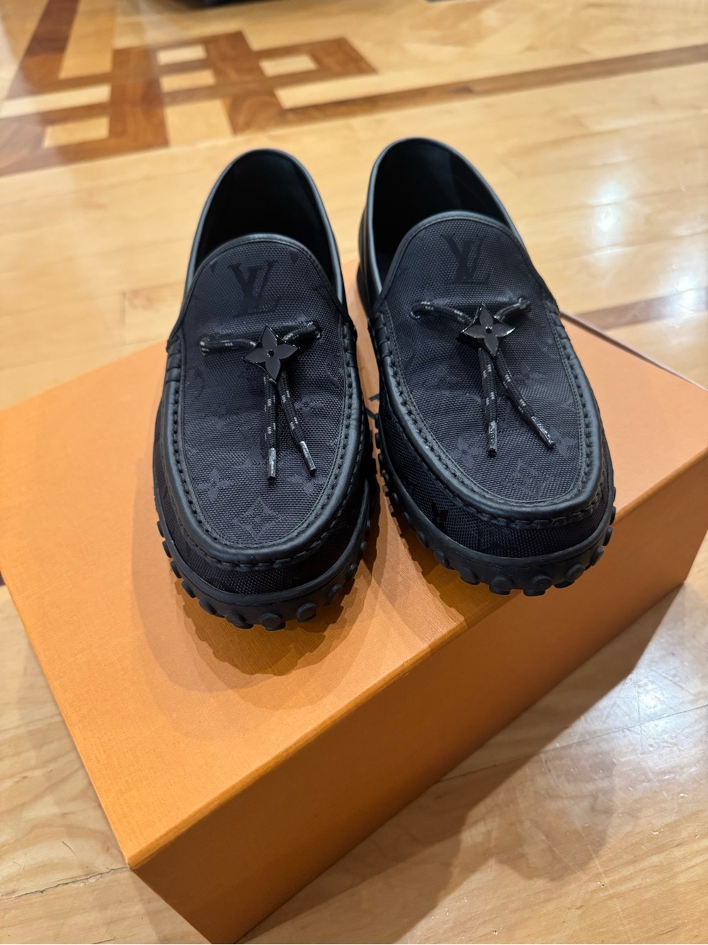 Louis Vuitton Black Monogram Casual Tassel Loafers